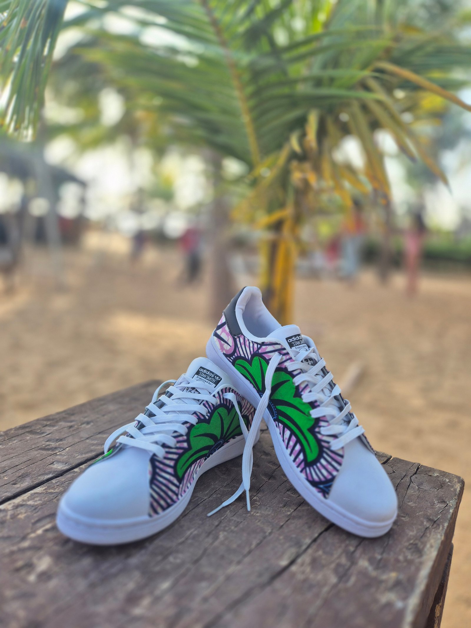 Stan smith Fleur de mariage vert violet